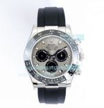 EW Factory Replica Rolex Daytona Grey Dial Black Rubber Strap Watch 40MM